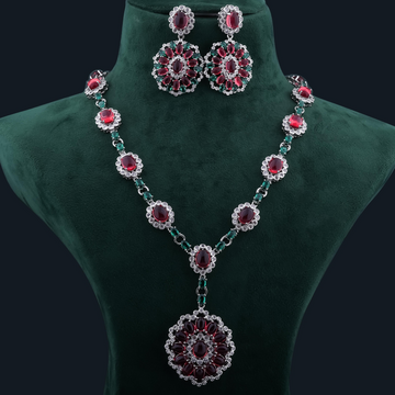 Royal Ruby Statement Necklace Set