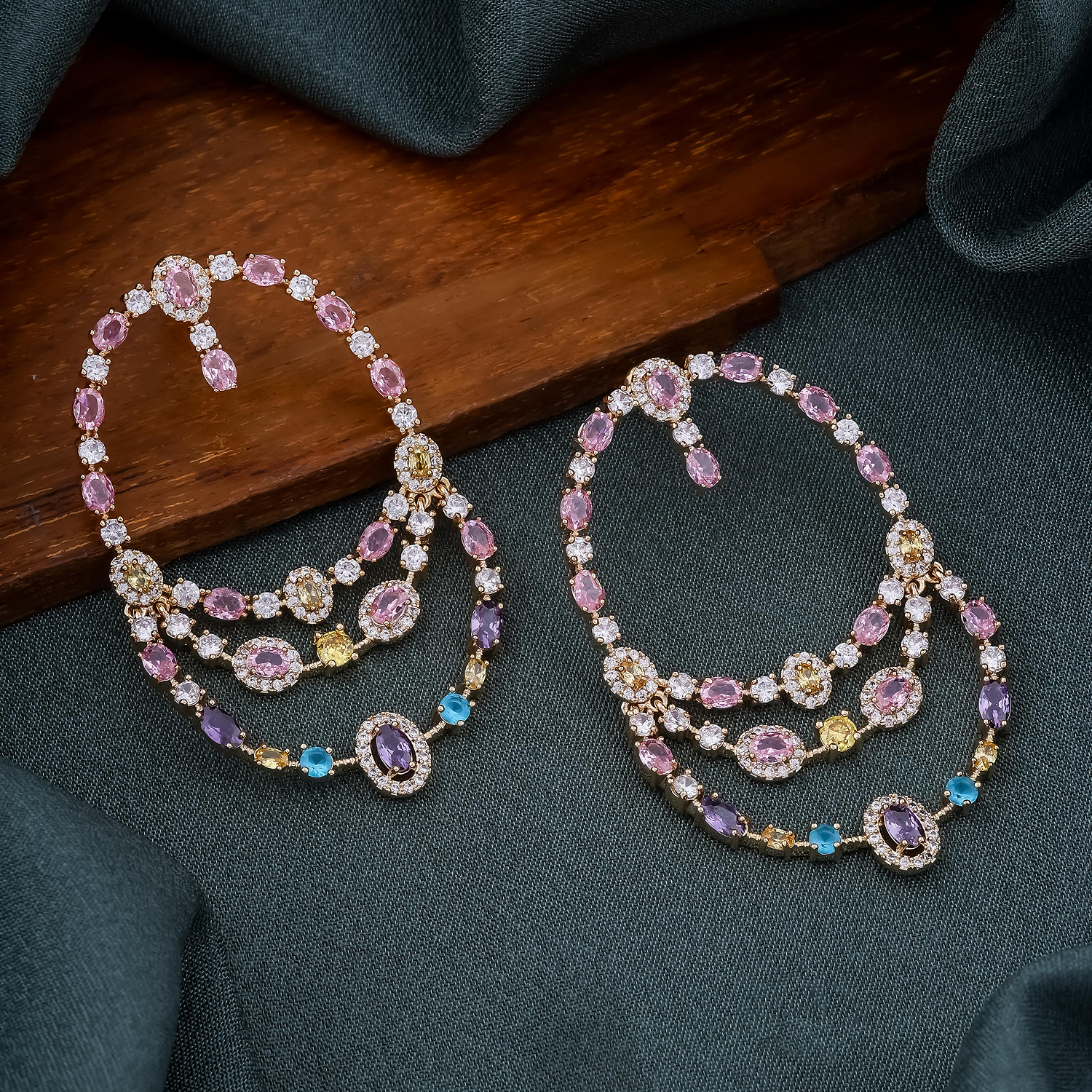 Multicolor Crystal Hoop Earrings