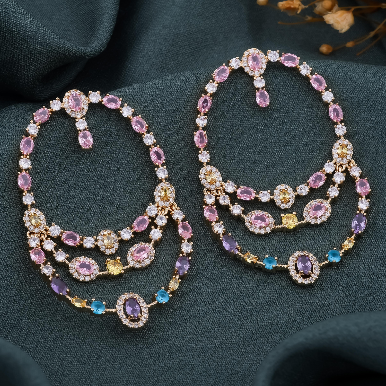 Multicolor Crystal Hoop Earrings