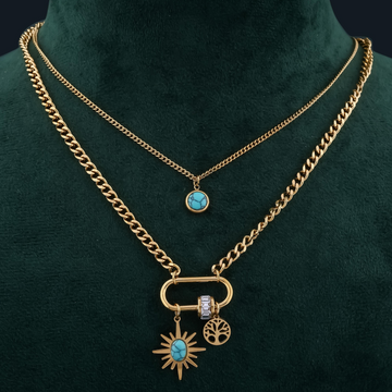 Sunburst & tree of Life Layered Necklace