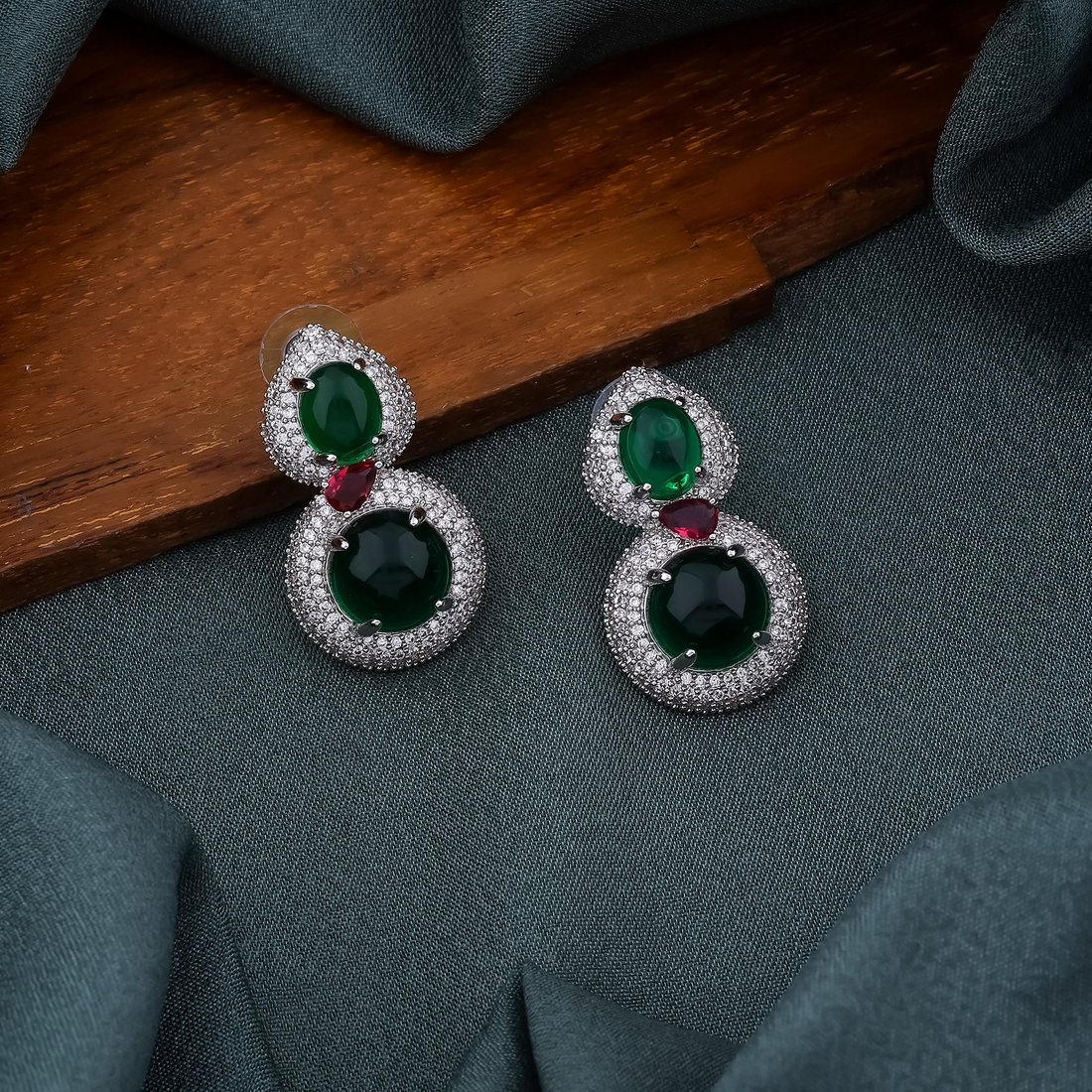 Emberald & Ruby Inspired Earrings