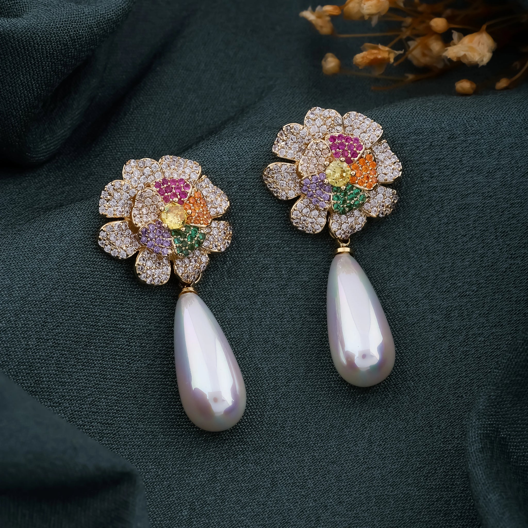 Floral Pearl Earrings