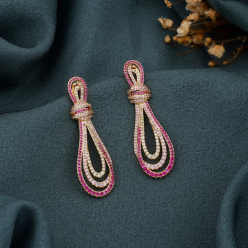Crystal Knot Loop Earrings