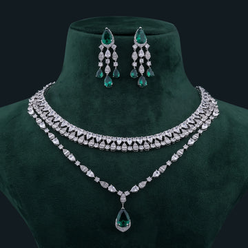 Emerald & Diamond cut Necklace
