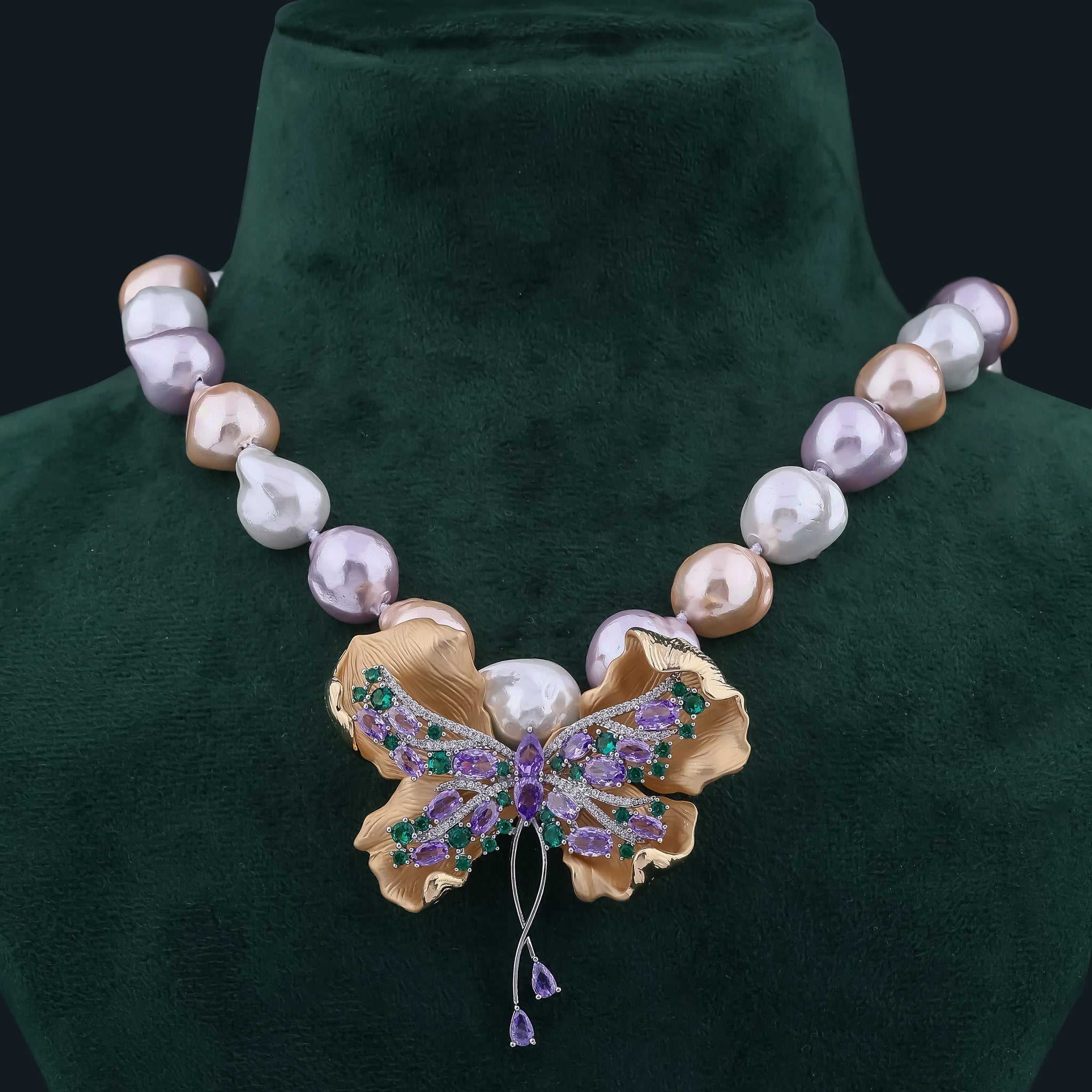 Butterfly Pearl Necklace