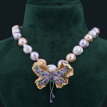 Butterfly Pearl Necklace