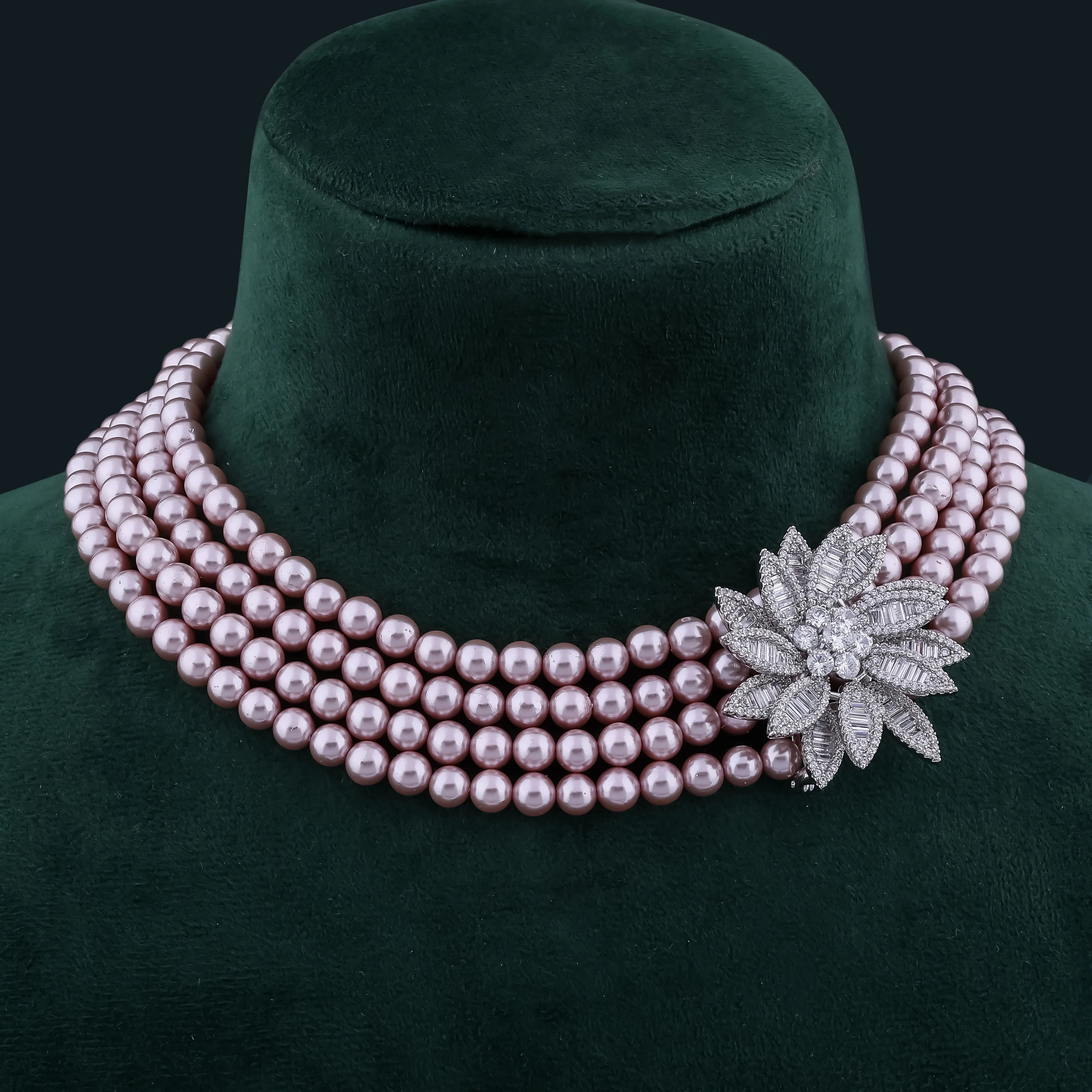 Pink Pearl Choker Necklace